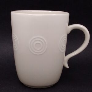 Hausen Ware MUG Off White Cream with Embossed Concentric Circles 12 oz Cup